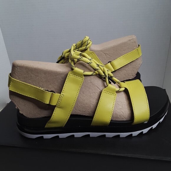 Sorel Roaming Lace Women's 12M Sandal Lime Green Leather Shoes - Picture 1 of 11